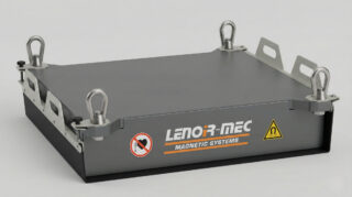Vue perspective de l’APRF, séparateur magnétique industriel de Lenoir-Mec
 destiné à l’élimination des contaminants ferreux dans les lignes de production et de recyclage. Installation simple, maintenance réduite et haute durabilité pour applications industrielles intensives.