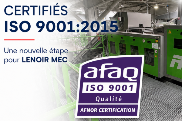 Lenoir-Mec, expert en séparation magnétique et levage industriel, est certifiée ISO 9001:2015.